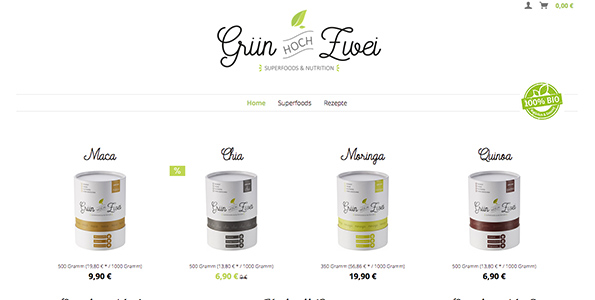 Webdesign für Shopware Onlineshop Bio Superfoods